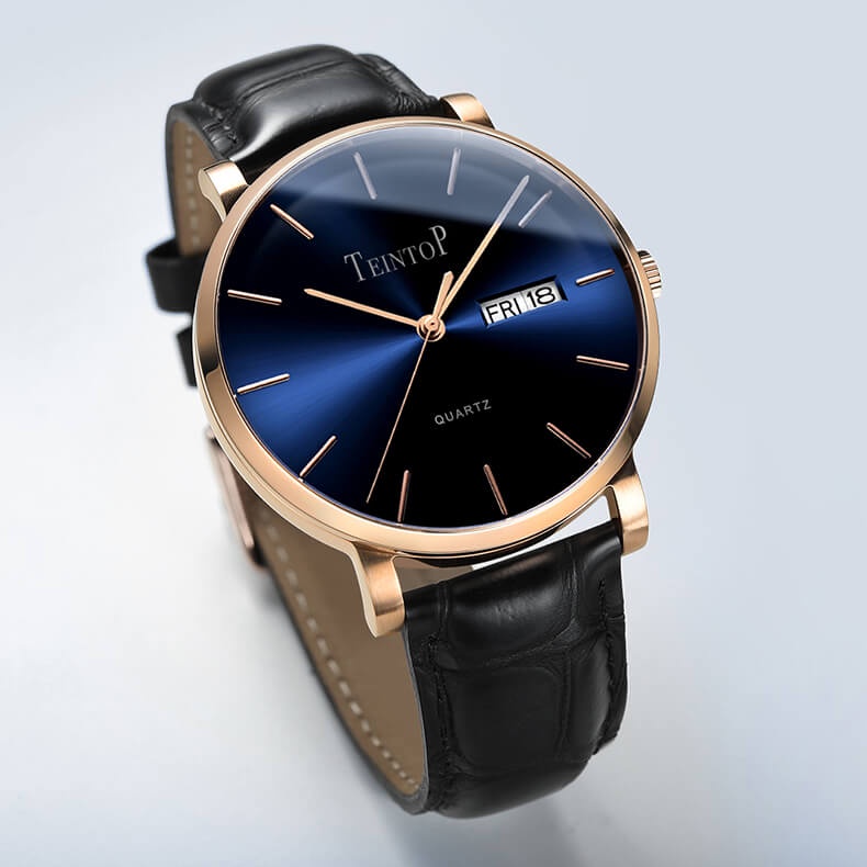 Đồng Hồ Nam TEINTOP T7015-1 Chính Hãng BH 12T Chịu Nước 30m Kính Chống Xước Dây Da Cao Cấp (Máy Quartz)
