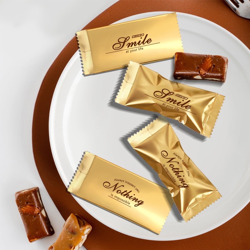 100 túi nougat keep smile vàng 4x9.5cm N14