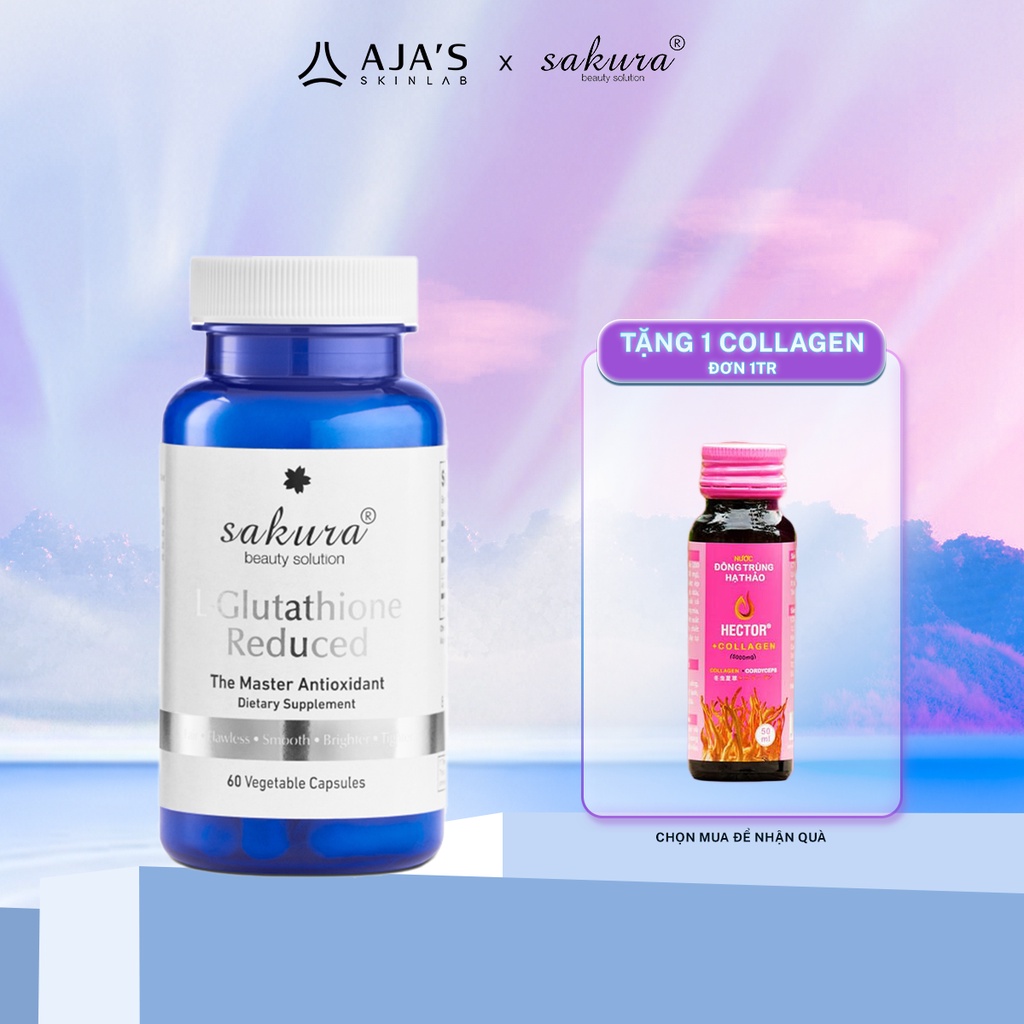 Viên uống trắng da chống lão hóa Sakura L-Glutathione Reduced 60 viên