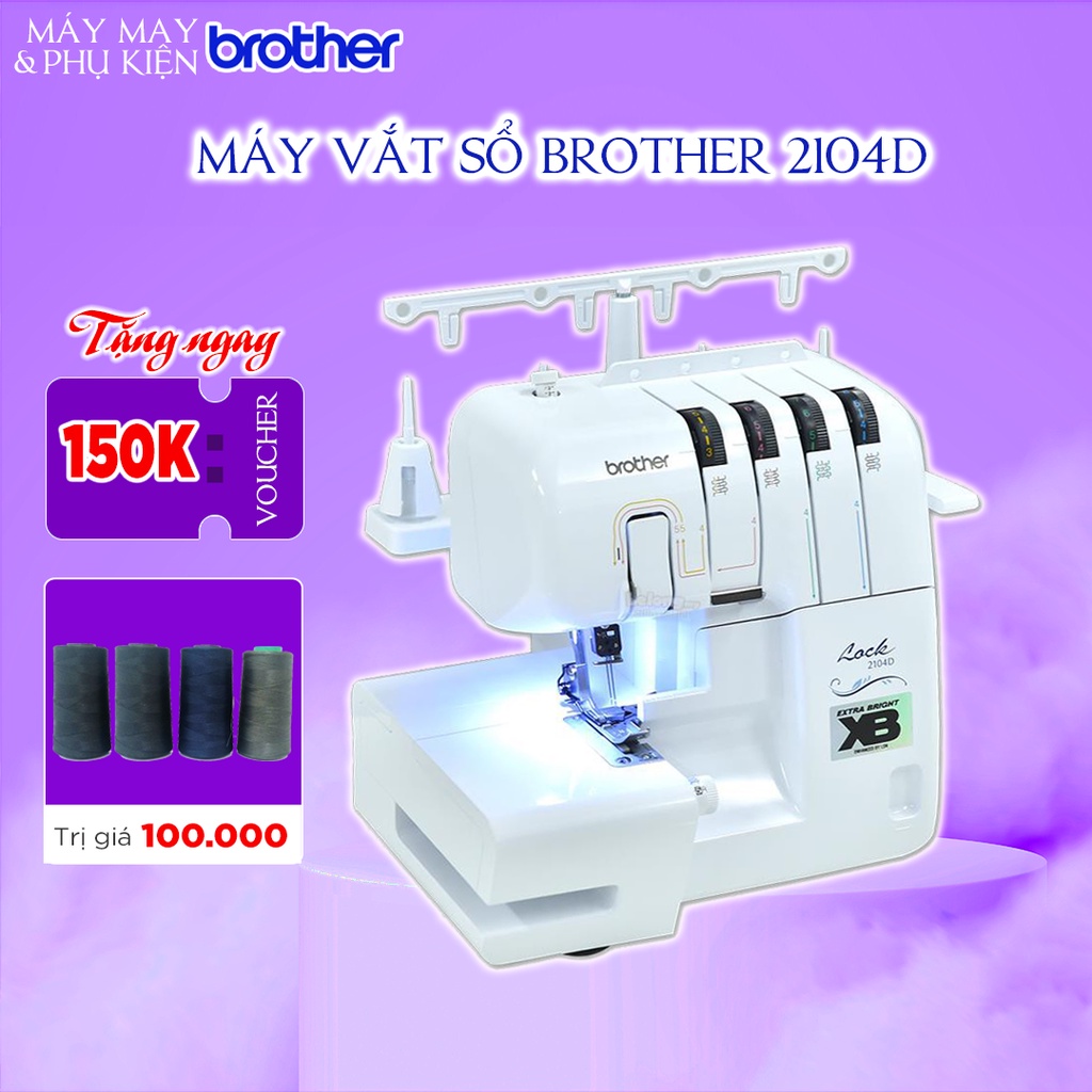 Máy vắt sổ gia đình Brother 2104D Hàng chính hãng
