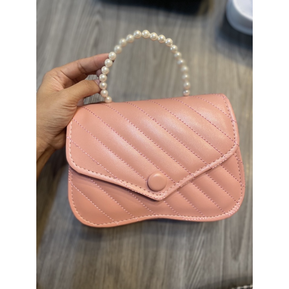 Túi xách nữ đeo chéo, đeo vai phối quai ngọc thời trang superbag 395