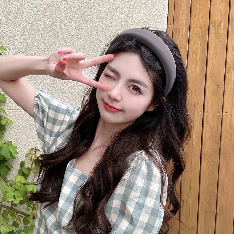 Kẹp Tóc Bản Rộng Bằng Xốp Phong Cách Hàn Quốc Mới Cho Nữ