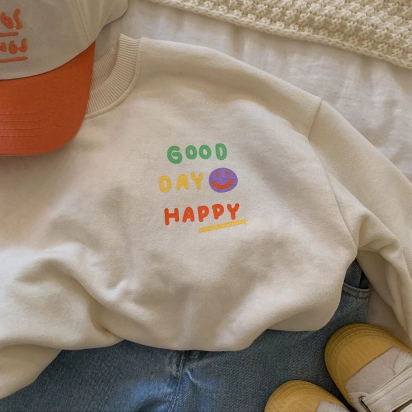 [Babycat] Hàng Có Sẵn Áo Sweatshirt Cotton Nguyên Chất Mỏng Tay Dài Phong Cách Hàn Quốc Nhật Bản Mùa Thu Đông Đơn Giản Dễ Phối Đồ Cho Trẻ Em