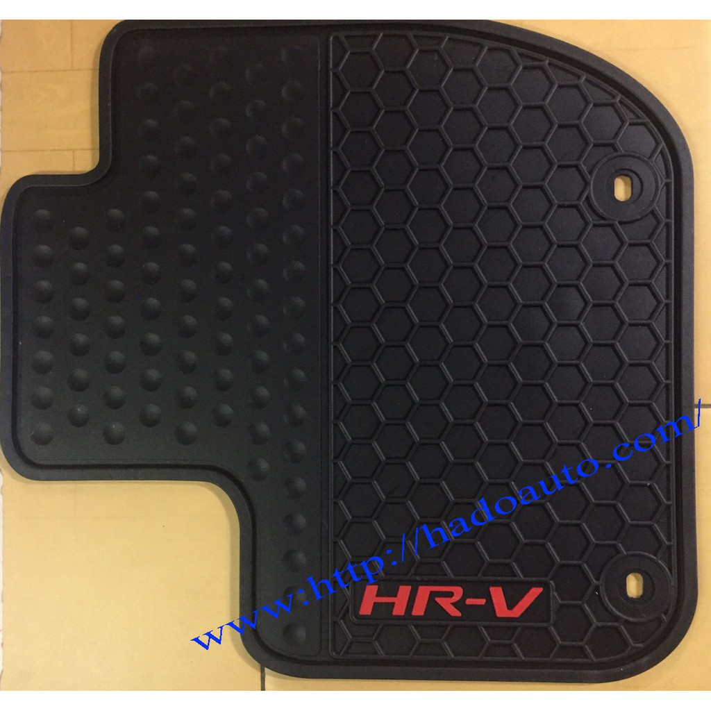 Thảm lót sàn cao su 3D cho xe Honda HRV 2018-2023 không mùi, dễ vệ sinh-Mẫu 3 tổ ong chữ đỏ