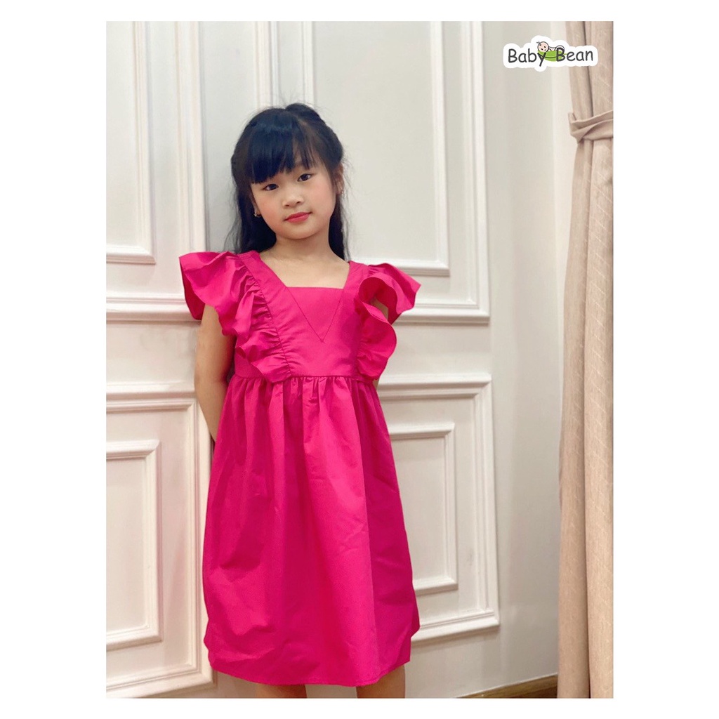 Váy Đầm Cotton Cánh Tiên Cổ Vuông Bé Gái BabyBean (10kg-35kg)