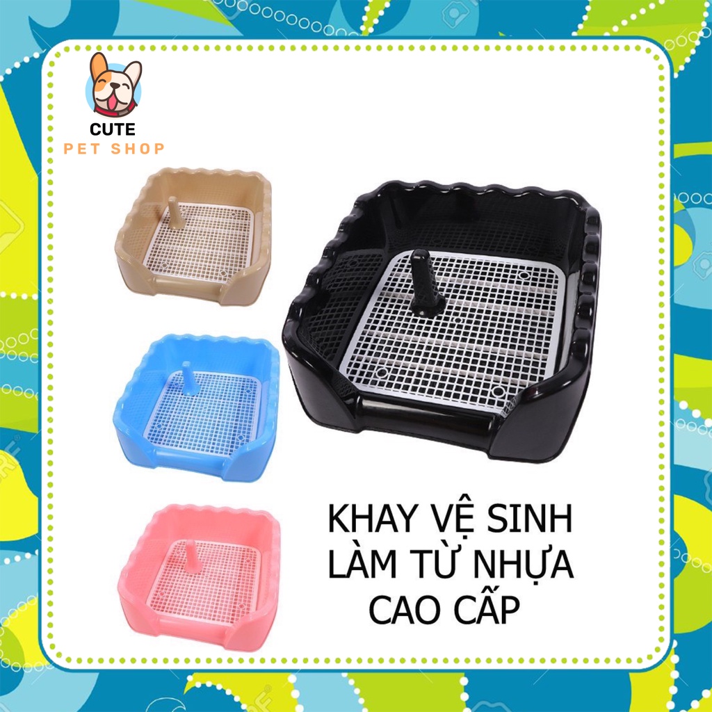 Khay vệ sinh cho chó 💟FREE SHIP💟 nhựa ABS, thành cao chống văng nước ra sàn