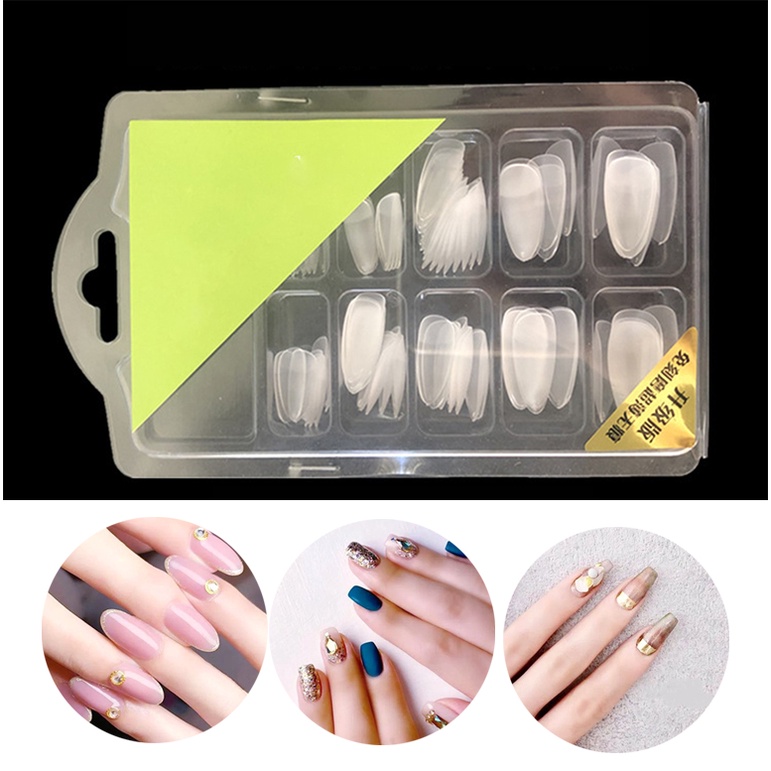 Hộp 96 Phụ Kiện Trang Trí Móng Tay Trong Suốt Siêu Mỏng Tiện Dụng