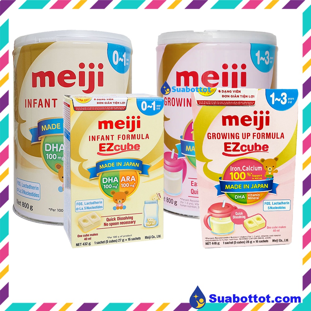 Sữa Meiji nhập khẩu Nhật Bản dạng thanh và hộp thiếc