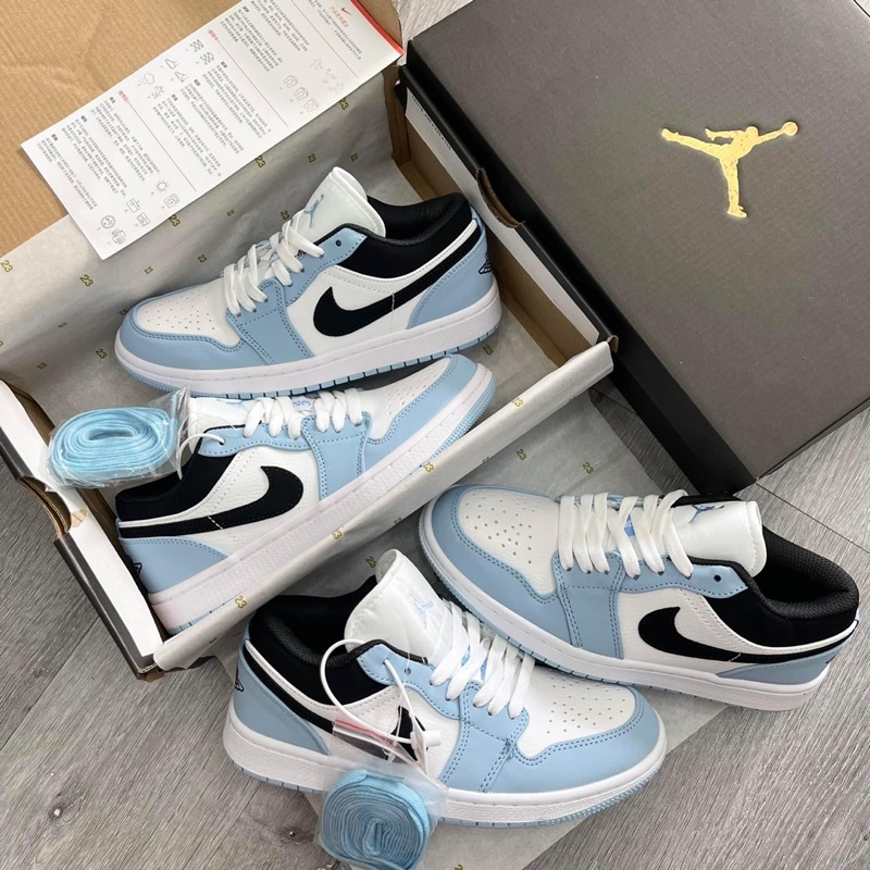 Giày thể thao Sneaker JD xanh biển mới vệt đen Jdan cổ thấp ảnh thật +Freeship