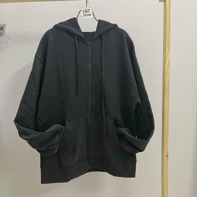 Áo Khoác Nỉ Hoodie TAY PHỒNG Form Rộng GUVIA Zip Trơn Nam Nữ BASIC Ulzzang Unisex