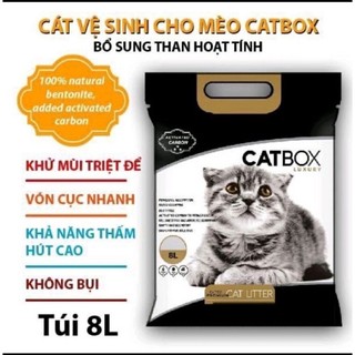 Cát vệ sinh cho mèo Catbox luxury 8L than hoạt tính