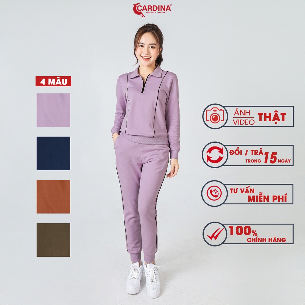 Đồ Bộ Nữ 𝐂𝐀𝐑𝐃𝐈𝐍𝐀 Chất Nỉ Da Cá Cao Cấp Dáng Thể Thao Kéo Khóa Cổ Trẻ Trung Năng Động 2NiF01