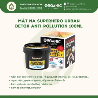 Mặt nạ Organic Kitchen Selfie-Mask - Superhero Urban Detox Anti-Pollution