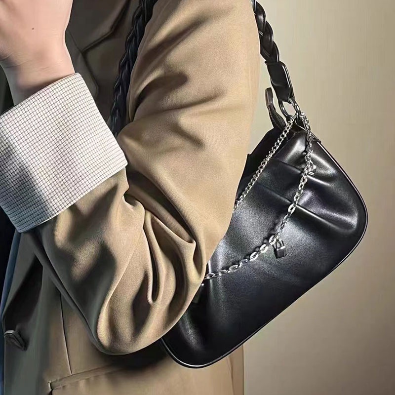 MISCHA Túi Xách Đeo Vai Da Mềm Họa Tiết Đám Mây Xếp Ly Cỡ Nhỏ Thời Trang Cho Nữ