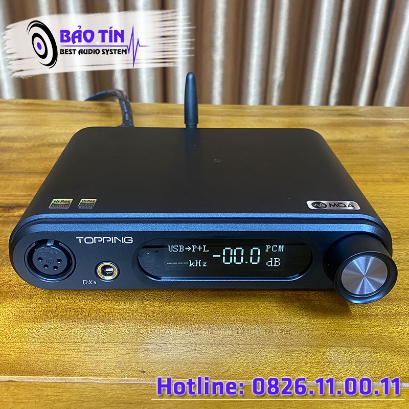 Giải mã DAC TOPPING DX5 trang bị 2 chip ES9068AS chất lượng cao -Tặng kèm Dây Quang Audioquest Mỹ 2m