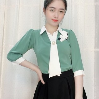 ÁO CÔNG SỞ CÀ VẠT THÊU