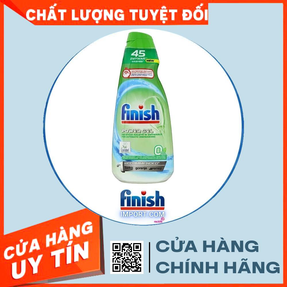 Chai 900ml Gel rửa chén Finish All in 1 Max 0% Ecolabel EU - 10x tính năng trong 1 dành cho tất cả máy rửa chén gia đình