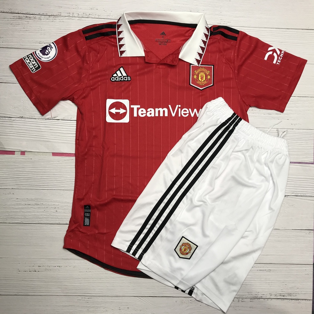 ÁO BÓNG ĐÁ/QUẦN ÁO BÓNG ĐÁ CLB MANCHESTER UNITED-MÂU LOGO THÊU-VẢI GAI THÁI CAO CẤP