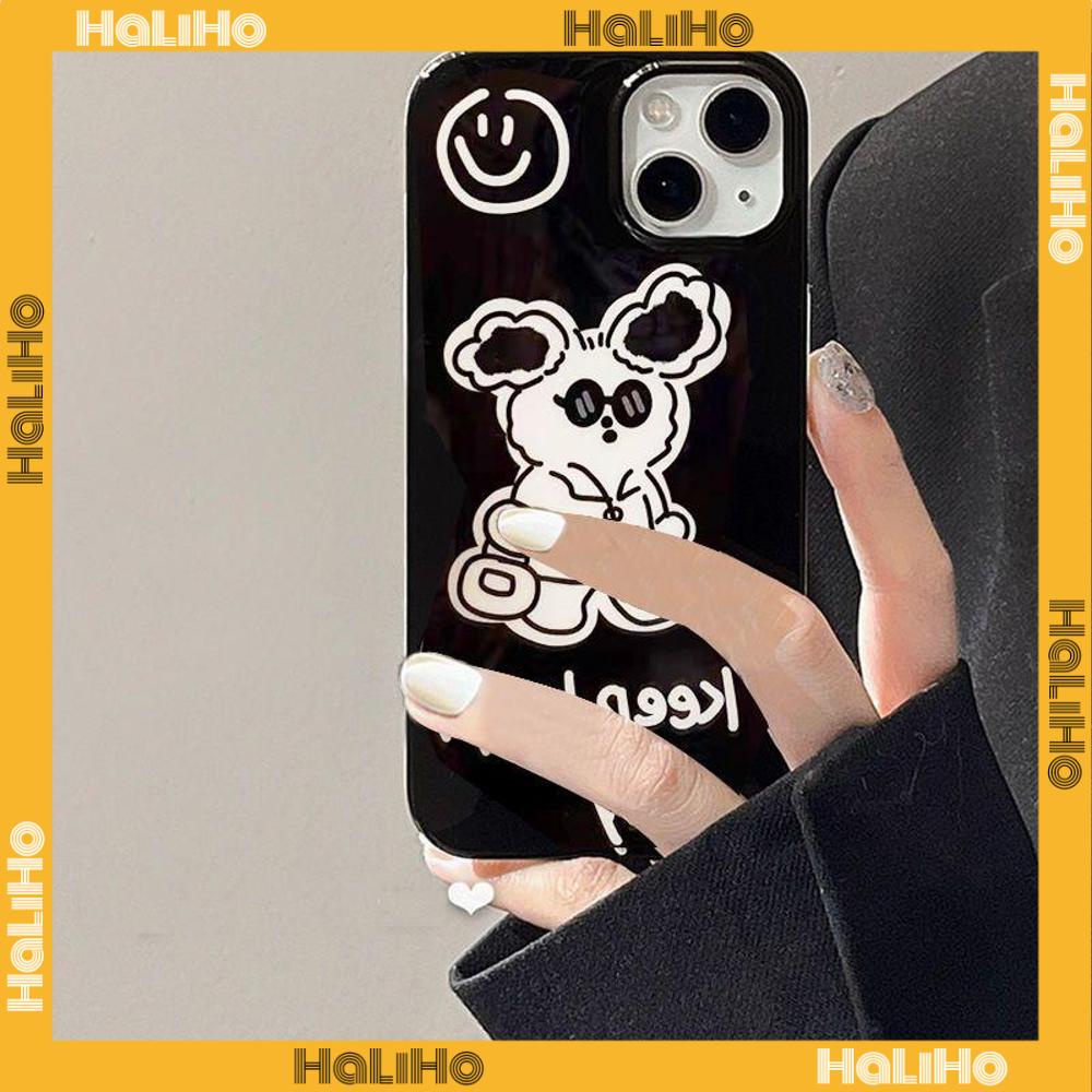 Ốp điện thoại TPU mềm hình chó đeo kính mát màu đen thích hợp cho dòng iPhone 14 13 12 11 Plus Pro Max 7 Plus X XR