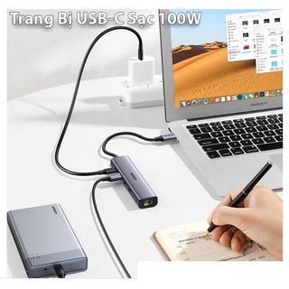 Bộ chia Hub USB Type C to LAN+ 3 Cổng USB 3.0 Ugreen 20932
