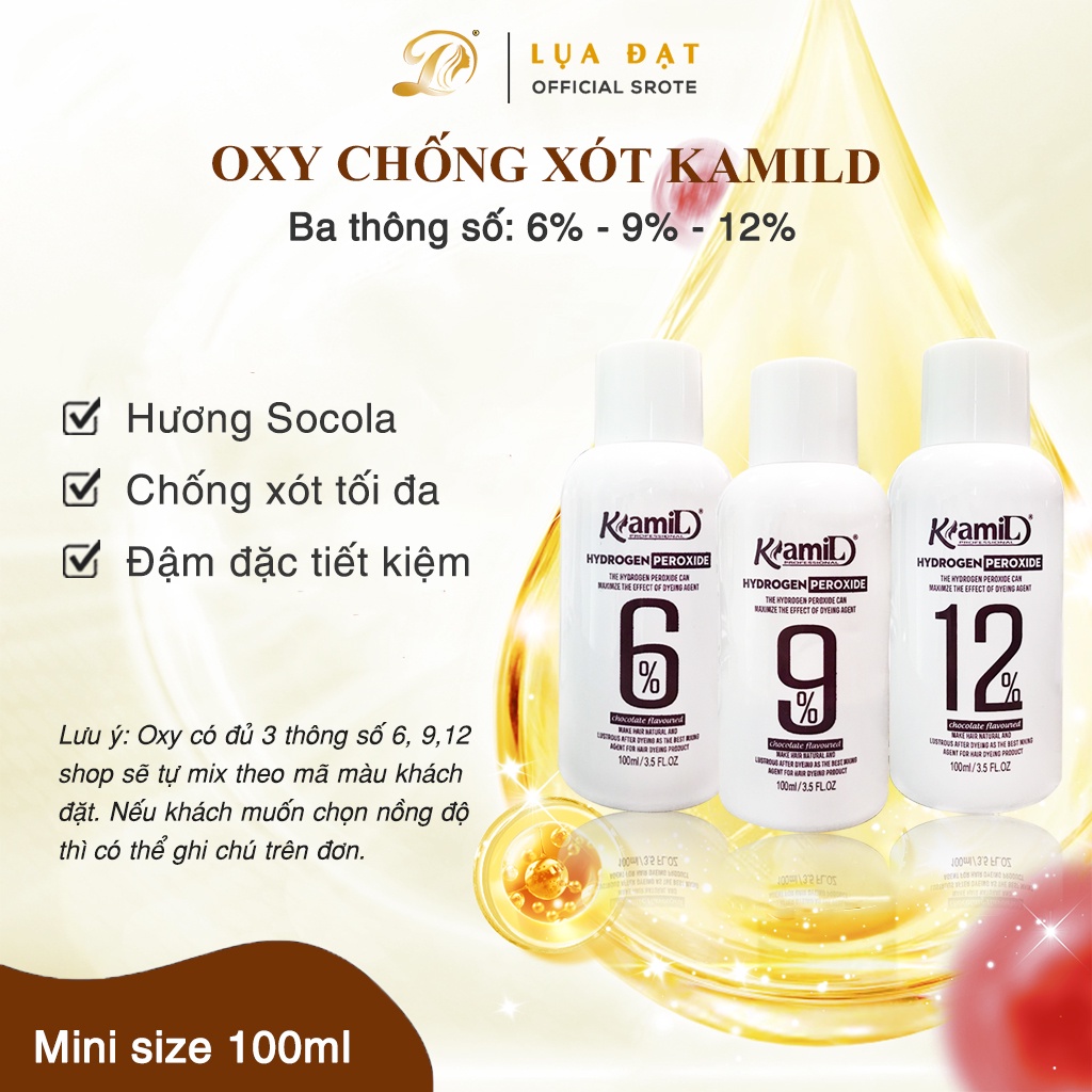 Set màu NÂU CAFE thuốc nhuộm tóc KamiLD nhuộm tóc bạc hương thơm socola nhiều dưỡng