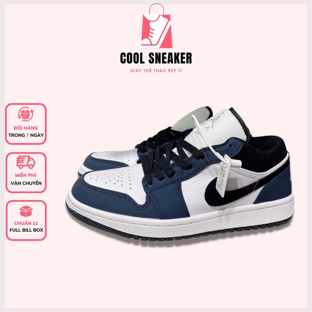 Giày Thể Thao Sneaker 𝗝𝗼𝗿𝗱𝗮𝗻 Thấp Cổ Xanh Navi - Giày 𝗝𝗼𝗿𝗱𝗮𝗻 JD1 Low Cổ Thấp Nam Nữ Màu Xanh Navi Fu