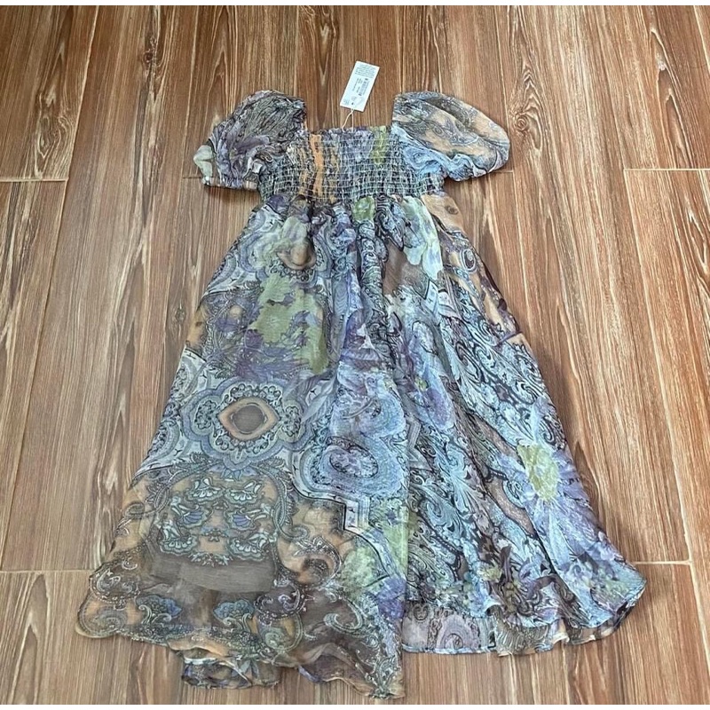 Váy voan hoa chun ngực cho bé size 10 mới nguyên tag