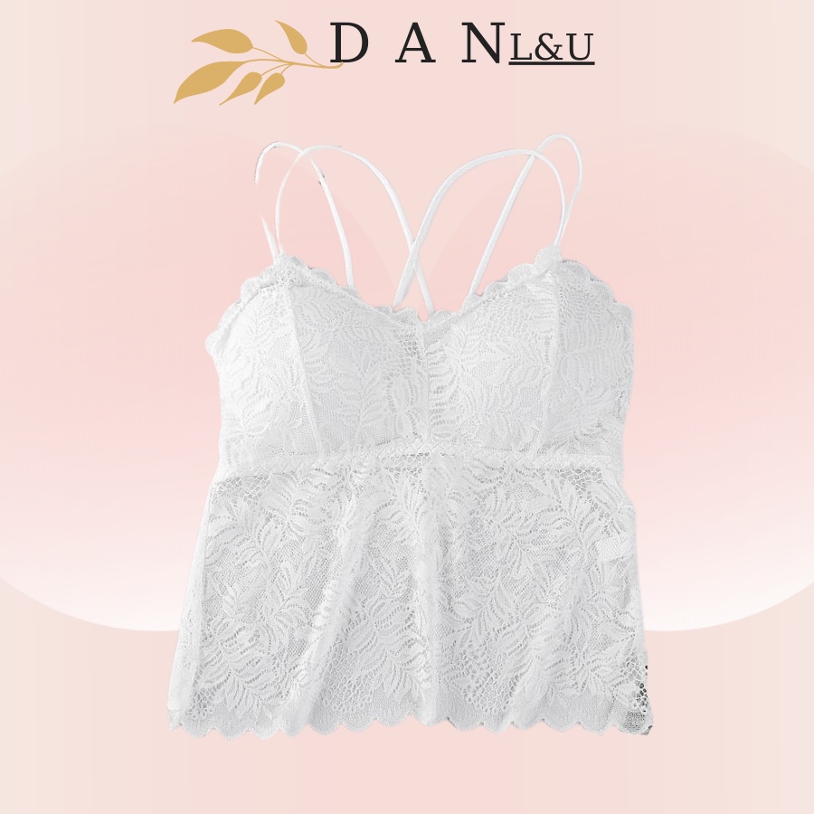 Áo Ngực Bra Phối Dây Quyến Rũ Chất Ren Mềm Mại Thoáng Mát DAN L&amp;U 3134