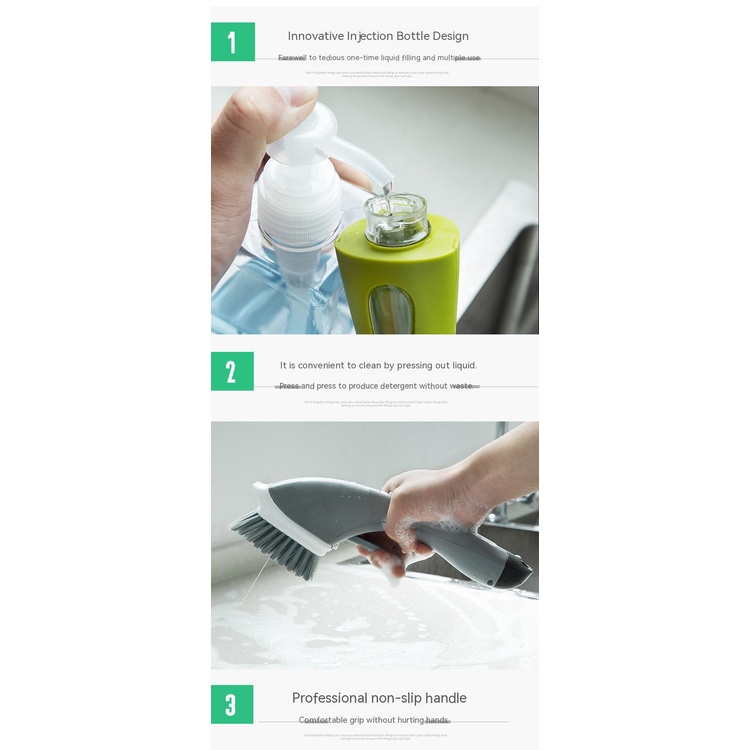 Bàn Chải Rửa Chén Tay Cầm Dài Tự Động Chống Trượt Tiện Dụng Cho Nhà Bếp