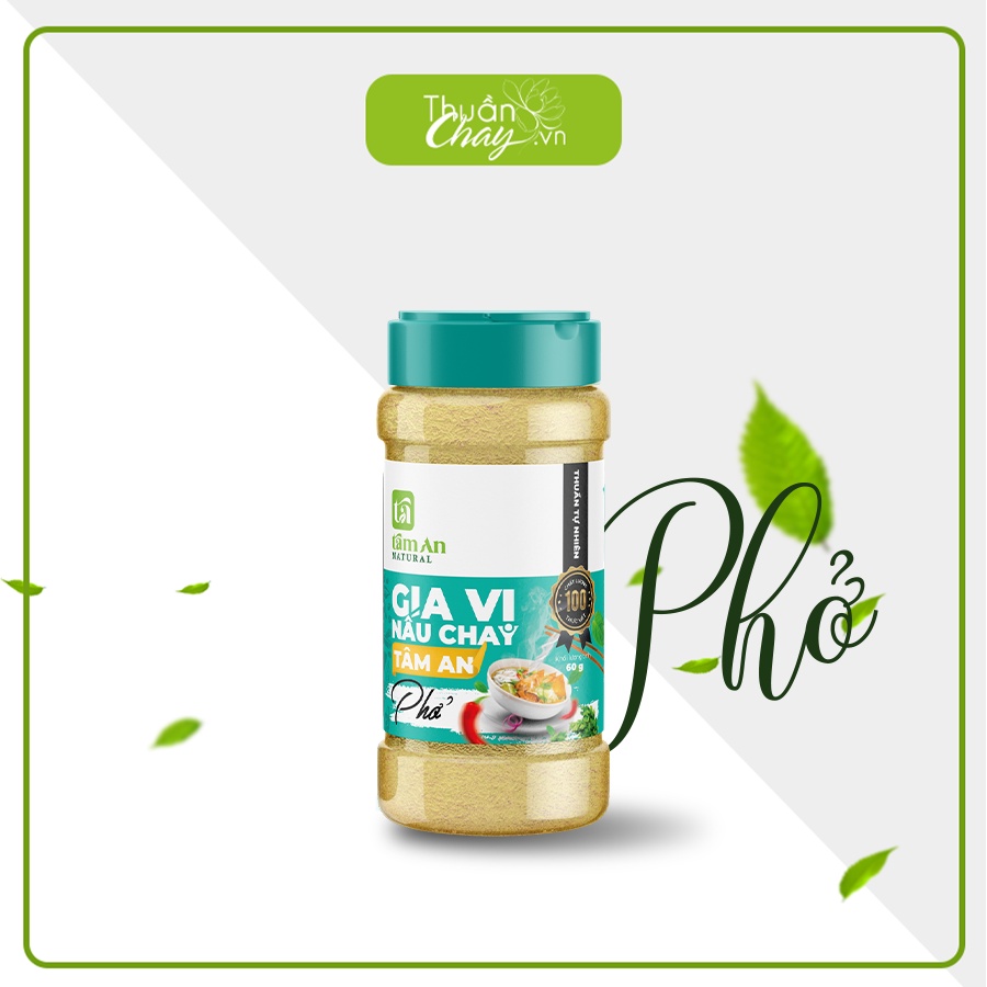 Gia Vị Nấu Phở Chay (60g) Bột Nêm Rau Củ Thuần Chay, Không Hóa Chất