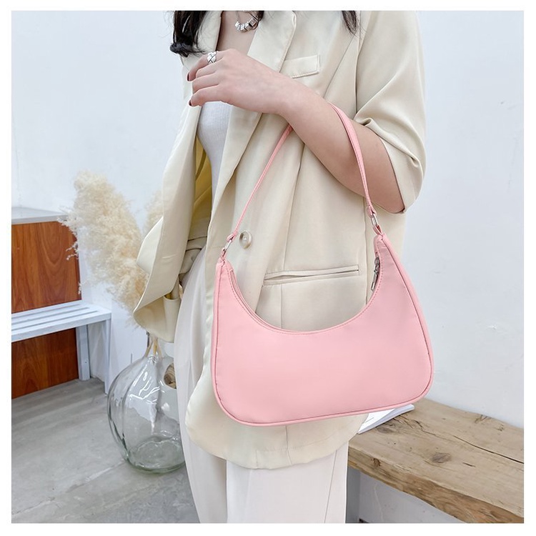 Mischa Túi Đeo Vai / Kẹp Nách Bằng Nylon Nhẹ Màu Trơn Thời Trang Hàng Mới