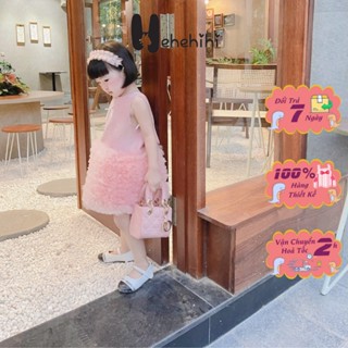  Váy công chúa bé gái HEHEHIHI chất twoface phối với ren mềm mại có lót an toàn cho bé V19 