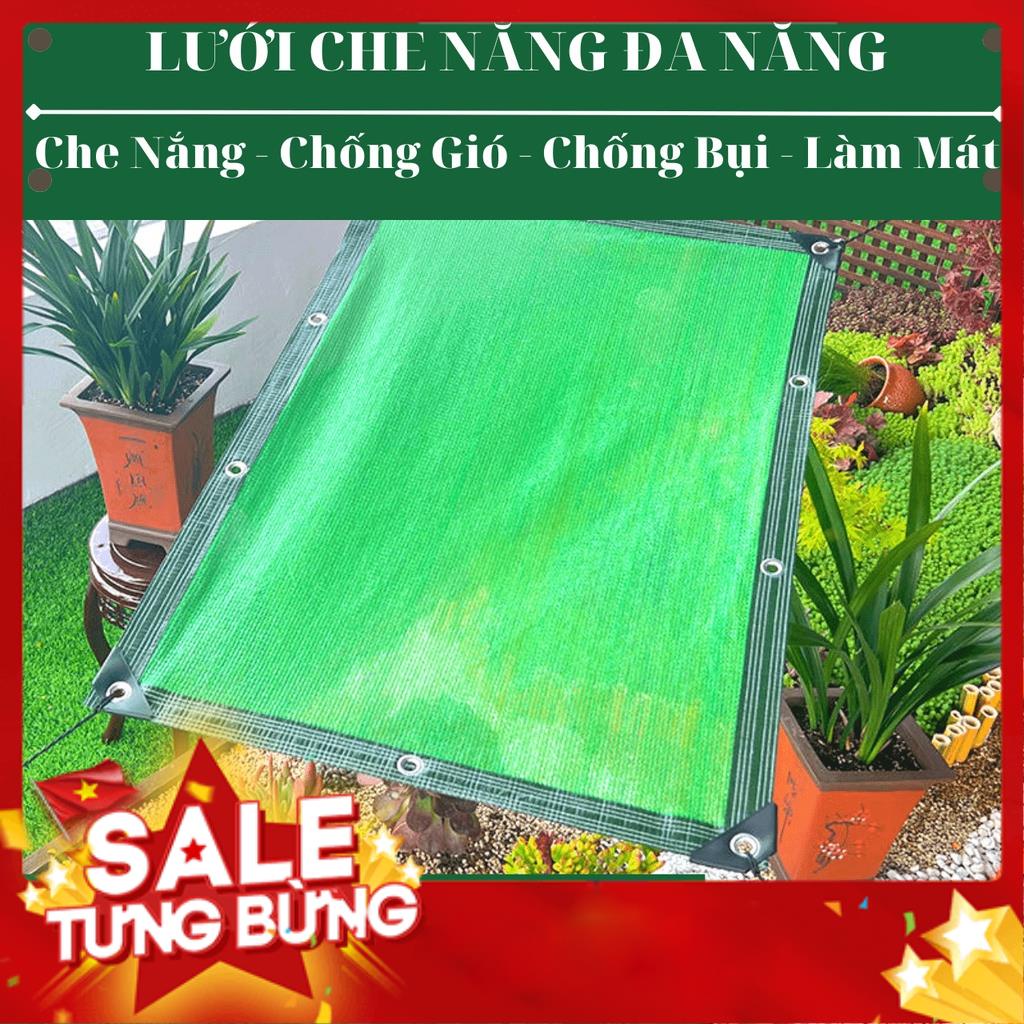 Lưới Che Nắng Nam Việt - Màu Xanh Lá - Giá Bán Trên 1 Mét Vuông - May Viền Đóng Khoen Sẵn