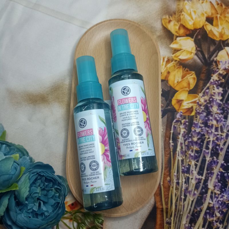 Xịt thơm body và tóc FLOWERS IN THE CITY của Yves Rocher Pháp 100ml