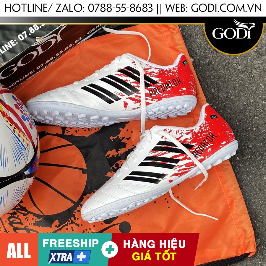 Giày đá bóng size 36 đến 44, Giày đá banh nữ con gái trẻ em và người lớn màu trắng đỏ có size 36, size 37, size 38 GODI