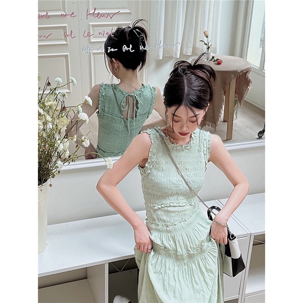 D23 - Váy maxi xanh ngọc