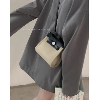 Túi đeo chéo vải canvas phối màu tương phản thời trang cao cấp cho nữ