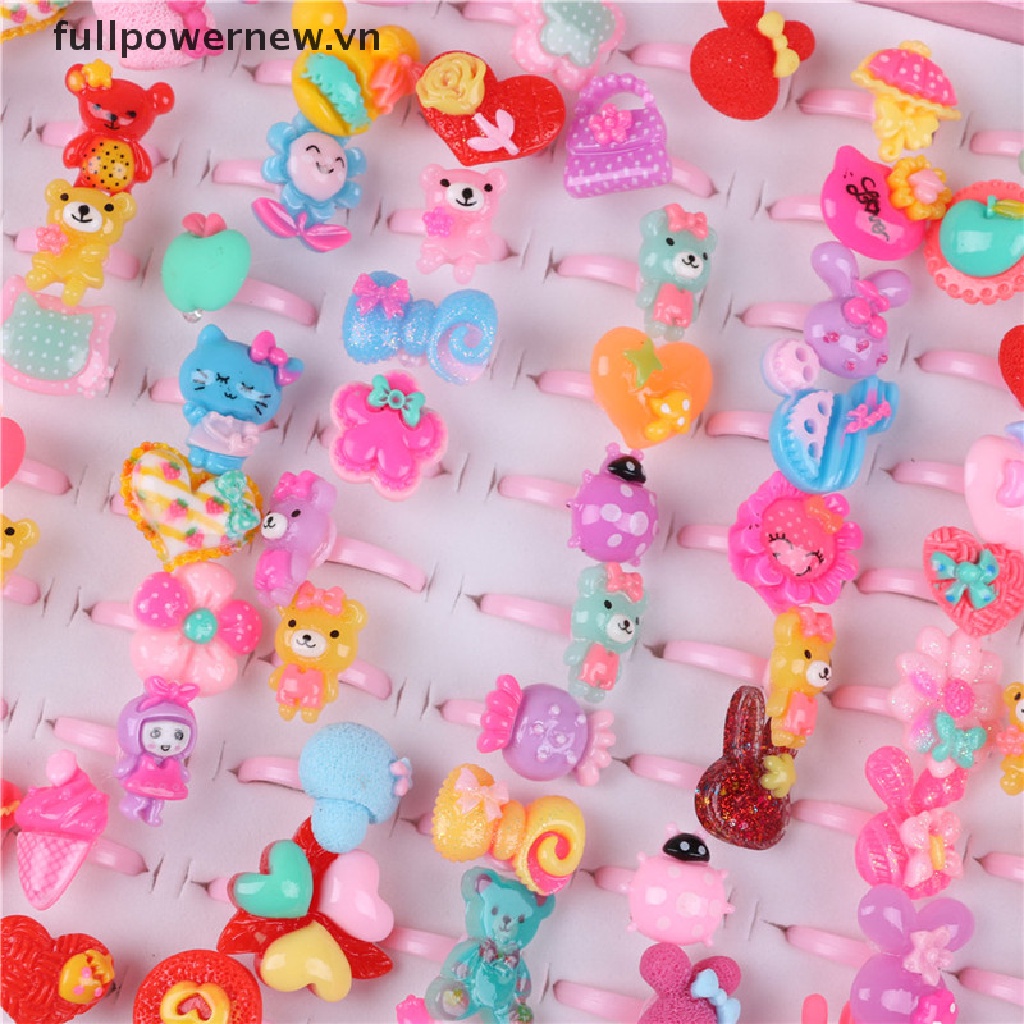 Bộ 10 Nhẫn Nhựa Hoạt Hình Nhiều Kiểu Dáng Cho Bé