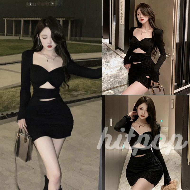 Đầm Ôm Dài Tay Xẻ Tà Màu Sắc Thời Trang Đi Biển Cho Nữ