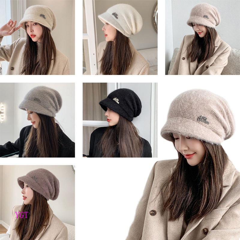 Ygt Mũ Len Dệt Kim Dày Dặn Giữ Ấm Tai Thời Trang Thu Đông Dành Cho Nữ Sự Bảo Vệ