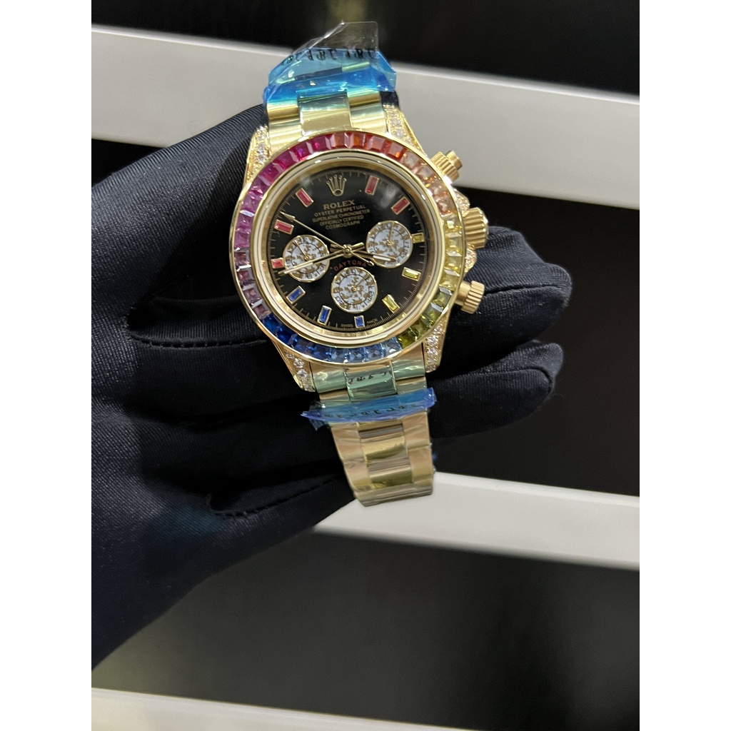 Đồng hồ nam Rolex Oyster Perpetual Cosmograph Daytona Rainbow 41mm máy cơ Nhật