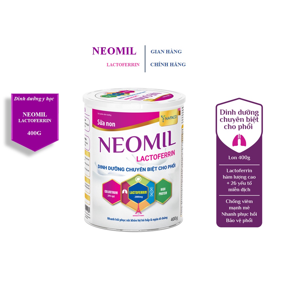 Sữa bột NEOMIL LACTOFERRIN 400G (DINH DƯỠNG CHUYÊN BIỆT CHO PHỔI)