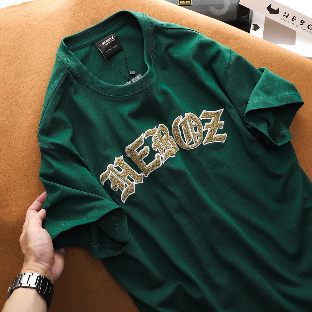 Áo thun nam cổ tròn chất vải cotton 2 chiều dày dặn kết hợp logo xù cao cấp Heboz 3M - 00001284