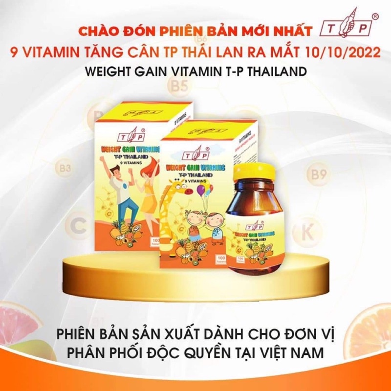 Combo 2 hộp VItamin tăng cân TP Thái Lan chính hãng-hộp 100 viên