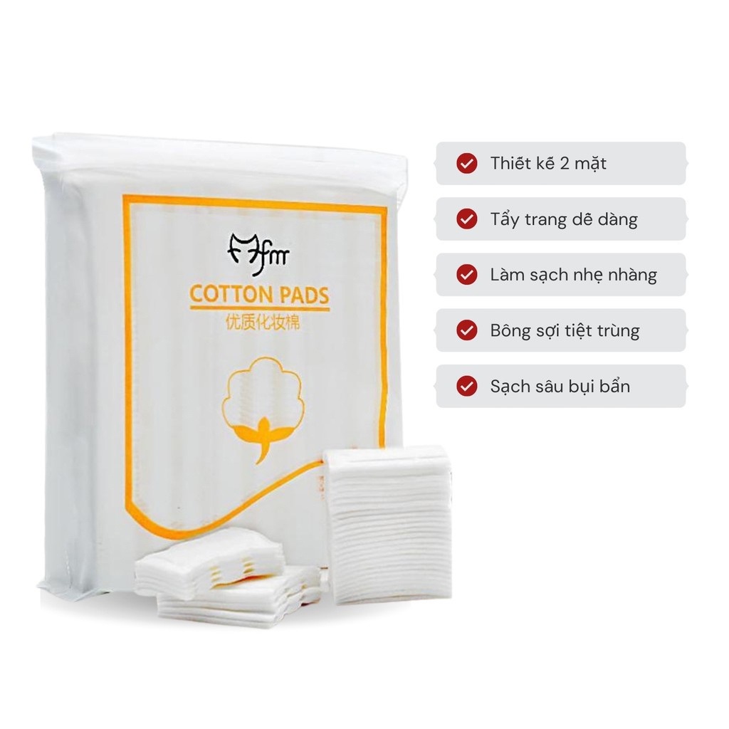 Bông tẩy trang 222 miếng LATUBO Fm cotton Pads 3 lớp dày mịn mềm mại NPP Tido88