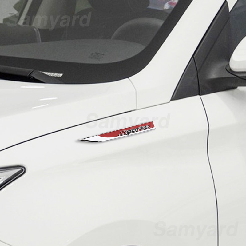 Bộ 2 Miếng Dán Logo 3D Bằng Kim Loại Trang Trí Cửa Xe Hơi Perodua Proton Honda Toyota TRD Volkswagen Kia BMW AMG RS