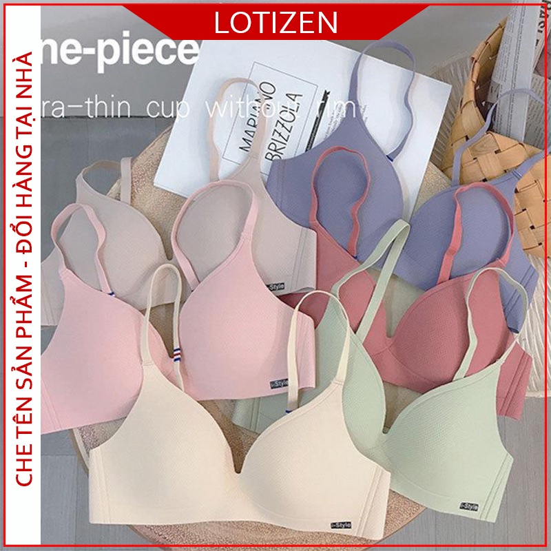 Áo ngực đúc su mút mỏng không gọng nâng ngực LOTIZEN, Áo lót nữ su đúc chống tụt đệm mỏng thoáng khí tạo khe mã ANM-06