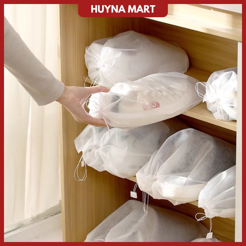 Set 5 Túi Đựng Giày Đa Năng Vải Không Dệt, Miệng Dây Rút Tiện Lợi