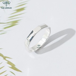 Nhẫn bạc TLEE đa giác dày dặn basic TLEE JEWELRY A0276