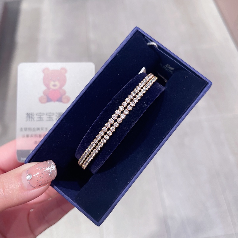 Vòng Tay Pha Lê Hai Hàng Kèm Hộp Quà